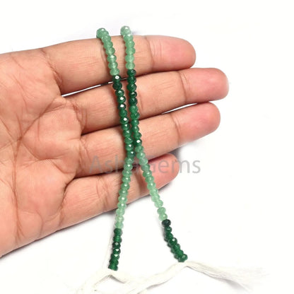16 Inch Strand Shaded Green Onyx Faceted Rondelle Shape Beads,4-4.5 mm AAA Green Onyx Machine Cut Onyx Micro faceted Bead Jewelry Craft SALE