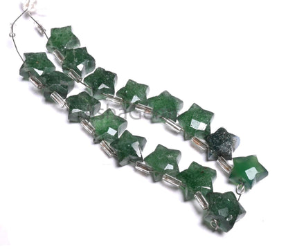 Fine Quality Strawberry Quartz Fancy Star Shape Carved Gemstone Beads,10 mm Natural Green Strawberry Faceted Star Carving Bead Jewelry Craft(AG 18863)