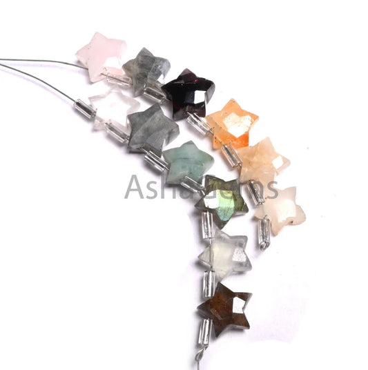 10 mm Mix Color Stone Disco fancy carved Star Shape Faceted Beads, Multi Gemstone Carving Briolette Star Beads For Jewelry Making Craft SALE (AG 18864)
