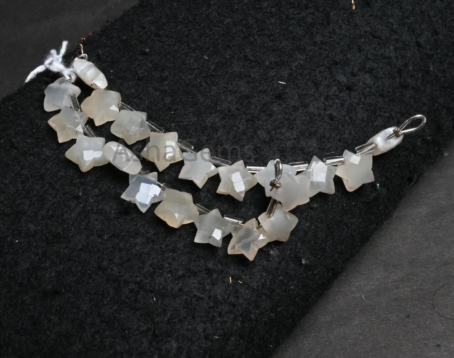 Natural white moonstone fancy star shape carved Gemstone beads,10 mm Moonstone carving star faceted Briolette Moonstone beads Jewelry Crafts(AG 18865)