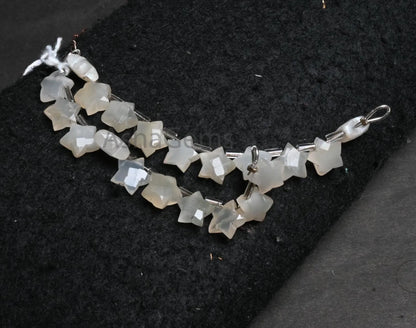 Natural white moonstone fancy star shape carved Gemstone beads,10 mm Moonstone carving star faceted Briolette Moonstone beads Jewelry Crafts(AG 18865)