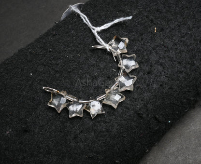 Natural Crystal quartz Moonstone Carving Star Shape Gemstone Beads, White Crystal quartz Fancy Star faceted+ smooth Carve Handmade Bead SALE AG 18869)