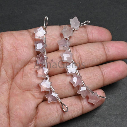 Natural Pink Rose quartz Faceted Star Carved Gemstone Beads,10mm Rose Pink Quartz Fancy Star Shape Carving handmade Quartz Bead Jewelry SALE (AG 18872)