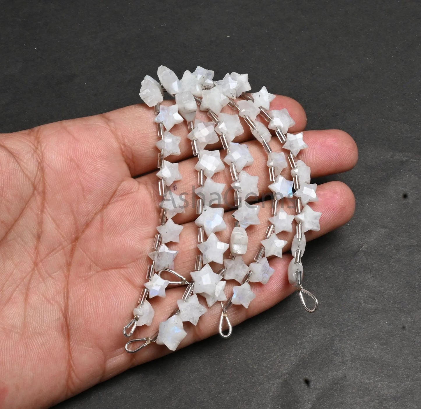 Natural Rainbow Moonstone Carved Star Shape Gemstone Beads, Flashy White Rainbow Faceted Fancy Star Carving Moonston Bead Jewelry Craft SALE (AG 18873)