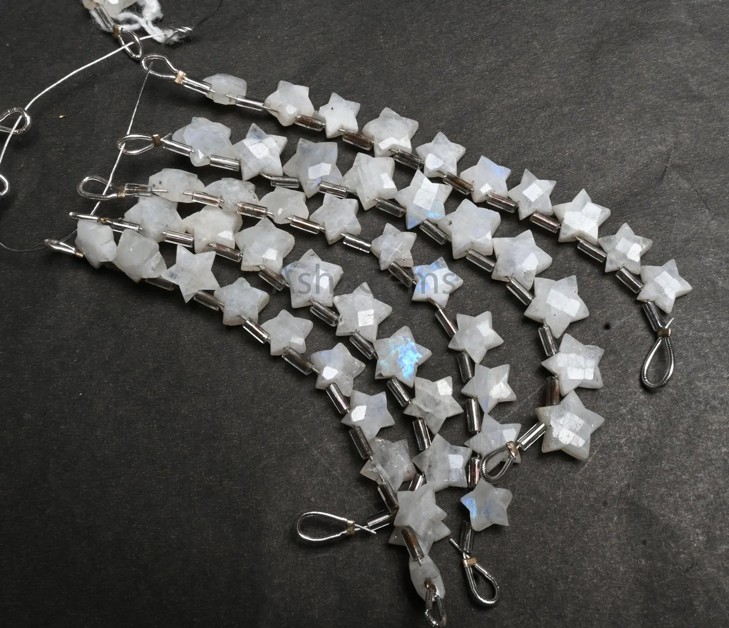 Natural Rainbow Moonstone Carved Star Shape Gemstone Beads, Flashy White Rainbow Faceted Fancy Star Carving Moonston Bead Jewelry Craft SALE (AG 18873)