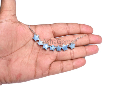 Blue Oregon opal Carving Star Shape faceted Beads,8.5-10.5 mm Pigeon blue Opal Carved Fancy Side Drill Star gemstone Blue Opal Beads Jewelry(AG 18879)
