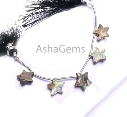 Amazing Abalone Shell Pearl quartz Doublet Fancy Star Carving Beads,10 mm Abalone Doublet Crystal Smooth Carving Star Gemstone Beads Jewelry (AG 18882)