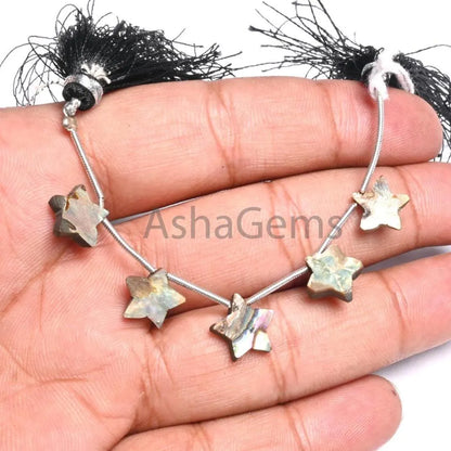 Amazing Abalone Shell Pearl quartz Doublet Fancy Star Carving Beads,10 mm Abalone Doublet Crystal Smooth Carving Star Gemstone Beads Jewelry (AG 18882)