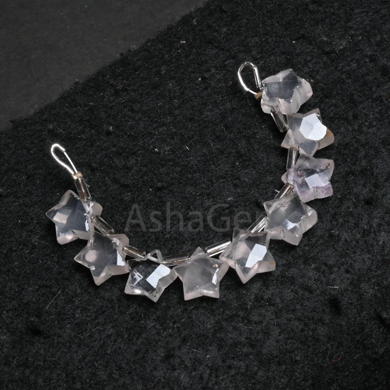 Natural Rose quartz Fancy Star Shape Carving handmade Beads,9-10.5 mm Light Pink Quartz Star Carved Gemstone Beads Jewelry Making Craft SALE (AG 18885)