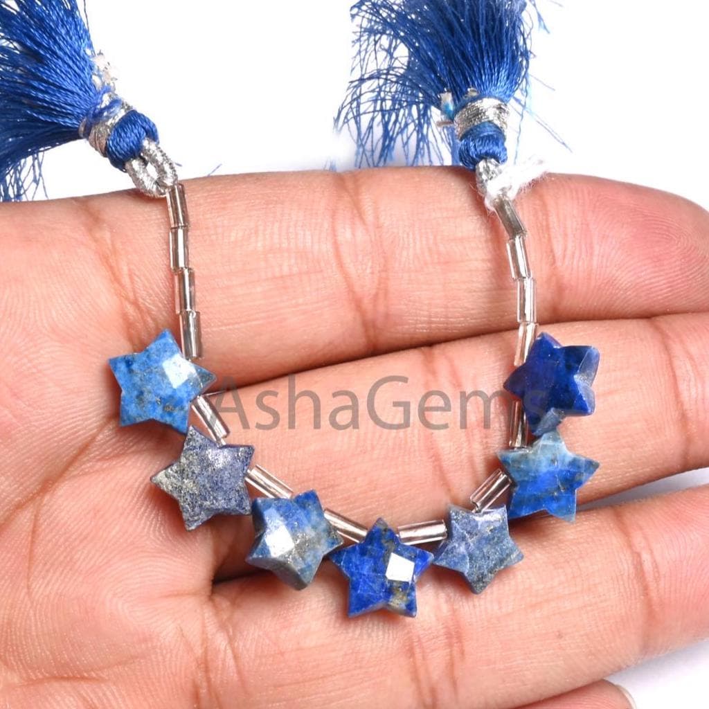 9-10 mm Natural lapis lazuli Carving Star Shape faceted Beads, Fine Blue Lapis Star Carved Side Drill Fancy Lapis Gemstone bead Jewelry SALE (AG 18888)