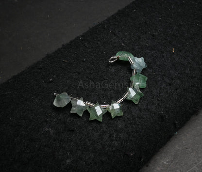 10 mm Natural Green Strawberry Quartz Star Shape Carving Faceted Beads, Fine Strawberry Fancy Star Carved Briolette Gemstone Beads Jewelry (AG 18890)