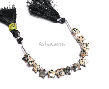 Natural Dalmatian Jasper Fancy Star Shape Carving Beads,10 mm Dalmatian Stone Faceted Star Briolette Curve Gemstone Jasper Bead Jewelry SALE (AG 18896)