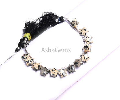 Natural Dalmatian Jasper Fancy Star Shape Carving Beads,10 mm Dalmatian Stone Faceted Star Briolette Curve Gemstone Jasper Bead Jewelry SALE (AG 18896)