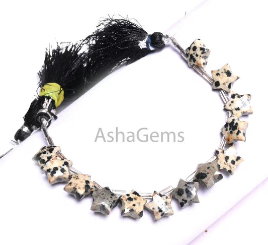 Natural Dalmatian Jasper Fancy Star Shape Carving Beads,10 mm Dalmatian Stone Faceted Star Briolette Curve Gemstone Jasper Bead Jewelry SALE (AG 18896)