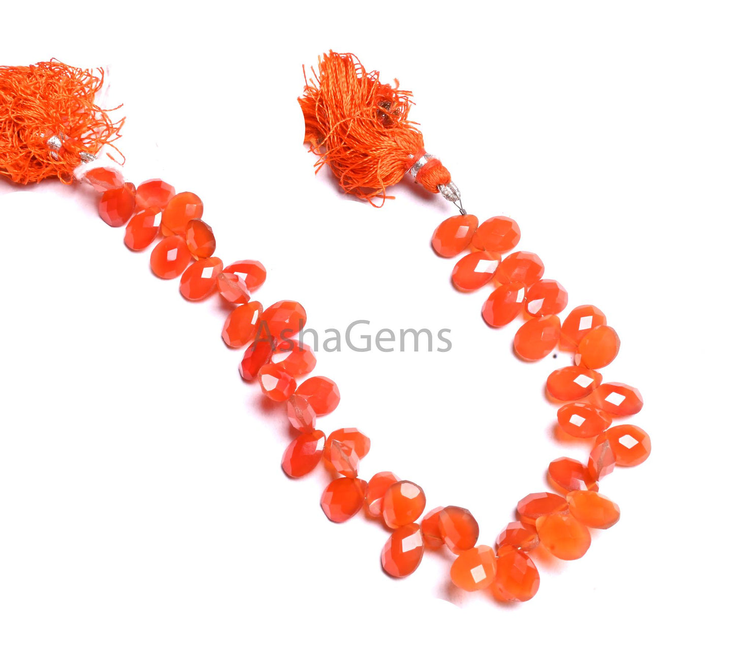 Natural Carnelian Faceted Pear Shape Gemstone Beads,8" Shaded Red Orange Carnelian Teardrop Briolette Side Drill Carnelian Bead Jewelry SALE (AG 18910)