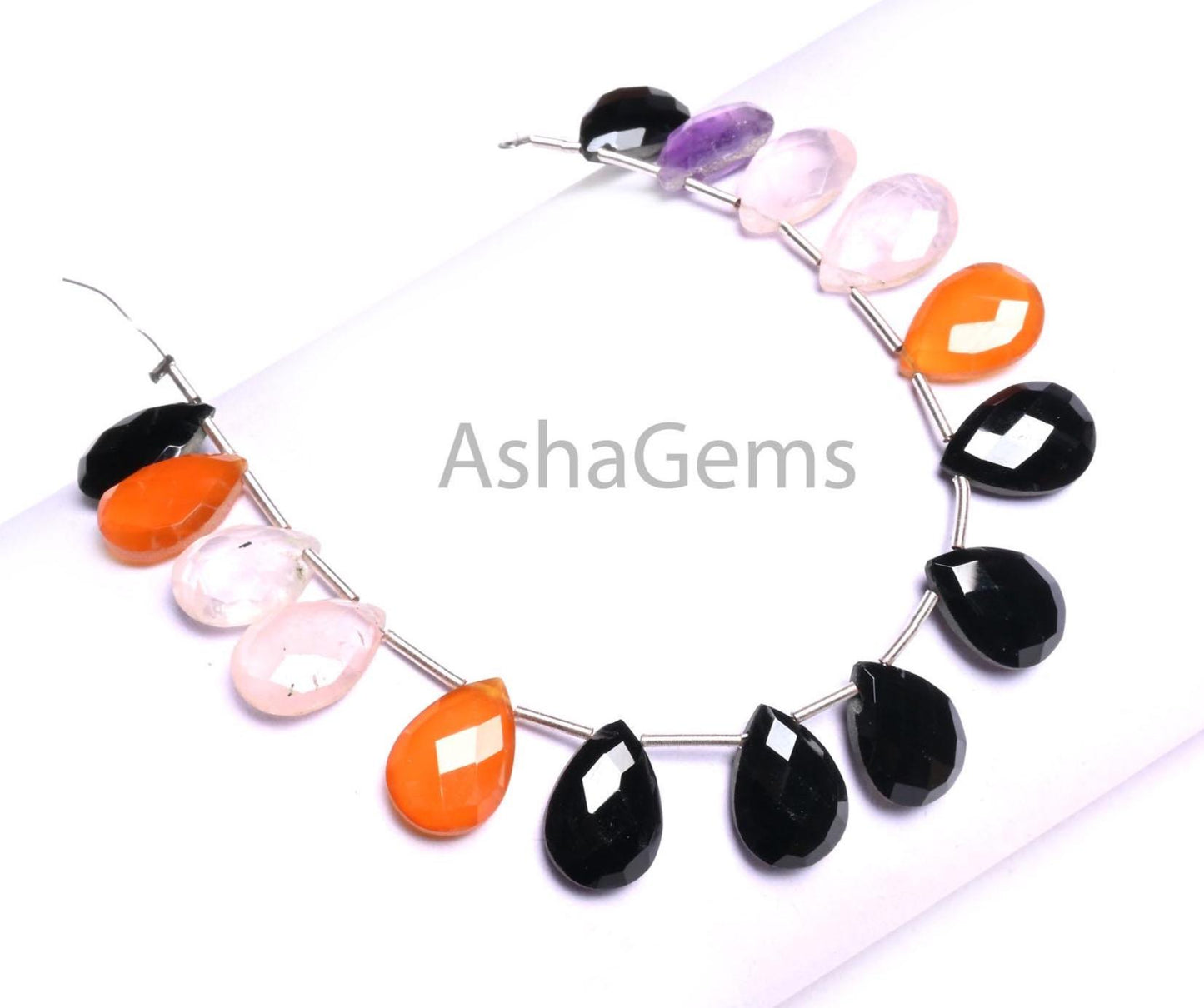 Beautiful Multi Gemstone Fancy Long Pears Shape Faceted Beads,9-13 mm Shaded Mix Color Stone Disco Teardrop Briolette Gemstone Beads Jewelry (AG 18921)