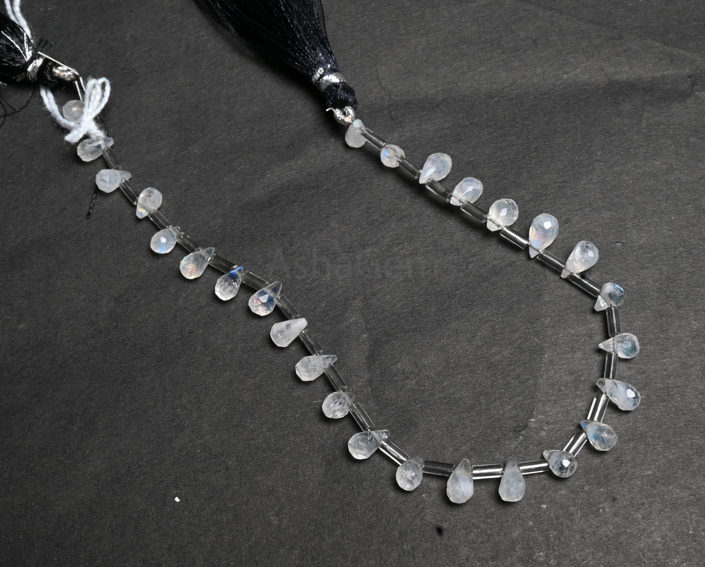 Flashy Rainbow Moonstone Faceted Drops Gemstone Beads, Natural Blue Fire White Rainbow Teardrop Briolett Rainbow Moonstone Bead Jewelry SALE (AG 18923)