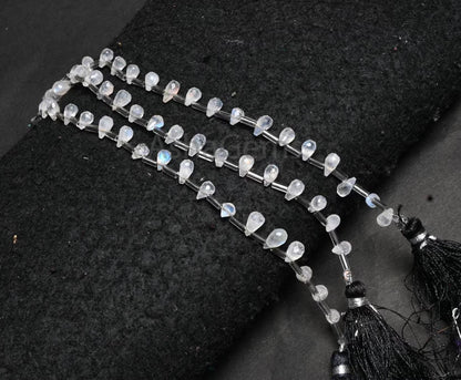 Flashy Rainbow Moonstone Faceted Drops Gemstone Beads, Natural Blue Fire White Rainbow Teardrop Briolett Rainbow Moonstone Bead Jewelry SALE (AG 18923)