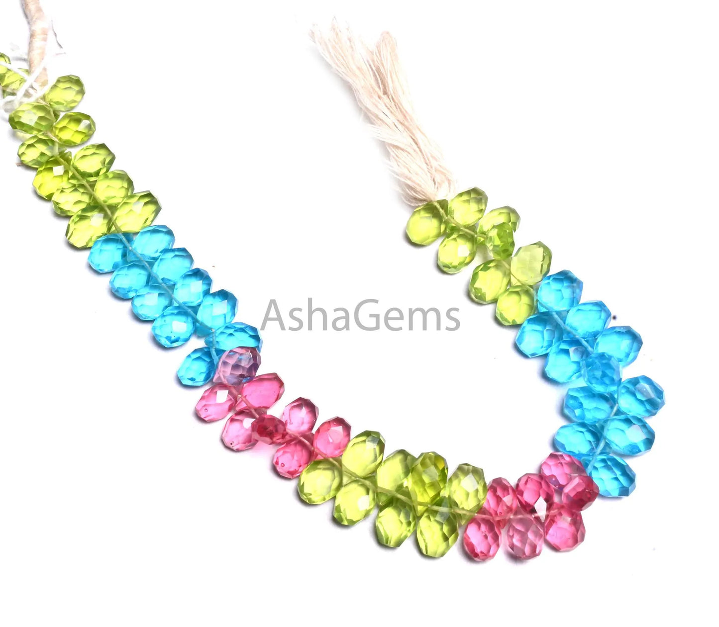 Beautiful Multi Color Quartz Hydro Pears Shape faceted Beads,8"AAA Quality Multi Shaded Colorful Stone Briolette Teardrop Bead Jewelry Craft (AG 18924)