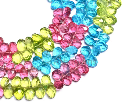 Beautiful Multi Color Quartz Hydro Pears Shape faceted Beads,8"AAA Quality Multi Shaded Colorful Stone Briolette Teardrop Bead Jewelry Craft (AG 18924)