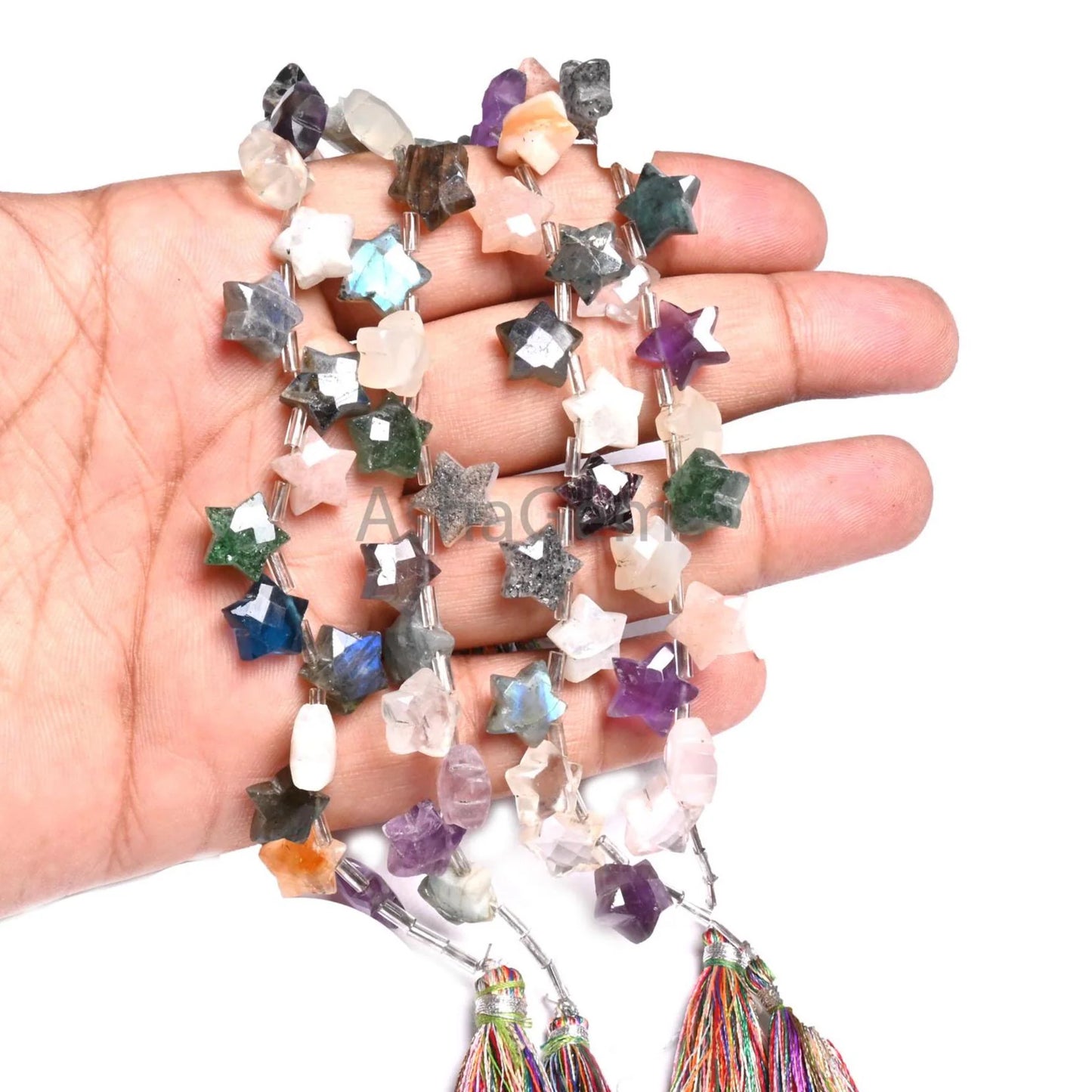 10-11mm Beautiful Multi Disco fancy carved Star Shape Gemstone Beads, Mix Color Stone Carving Star Faceted Briolette Bead Jewelry Craft SALE (AG 18926)