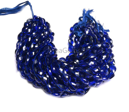 AAA Cobalt Blue Quartz Hydro Faceted Pears T Drill Beads,12-16mm Sapphire Blue Color Hydro Checker Cut Teardrop Briolette bead Jewelry Craft