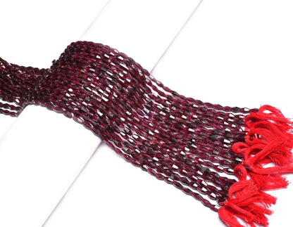 Natural Garnet Fancy Dholki Shape Gemstone Loose Beads,14" Fine Red Garnet Beads faceted Rose Cut Barrell Straight Drill garnet Bead Jewelry(AG 18937)