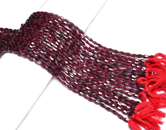 Natural Garnet Fancy Dholki Shape Gemstone Loose Beads,14" Fine Red Garnet Beads faceted Rose Cut Barrell Straight Drill garnet Bead Jewelry(AG 18937)