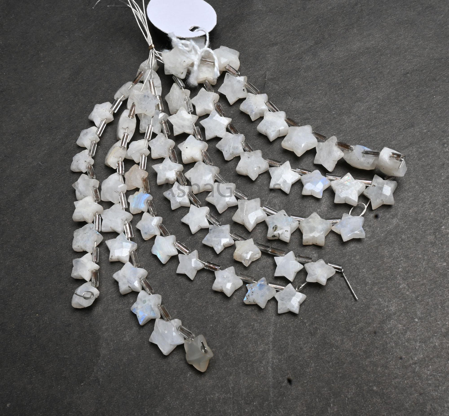 Rainbow Moonstone Carved Star Shape Beads, Natural Blue Fire Rainbow Carving Side Drill faceted Moonstone fancy Carve Briolette Bead Jewelry (AG AG 18860)