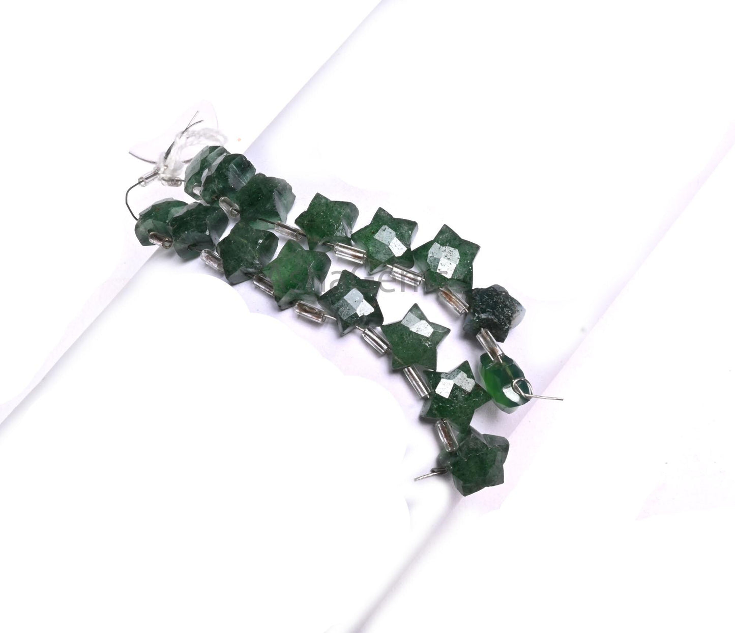 Fine Quality Strawberry Quartz Fancy Star Shape Carved Gemstone Beads,10 mm Natural Green Strawberry Faceted Star Carving Bead Jewelry Craft(AG 18863)