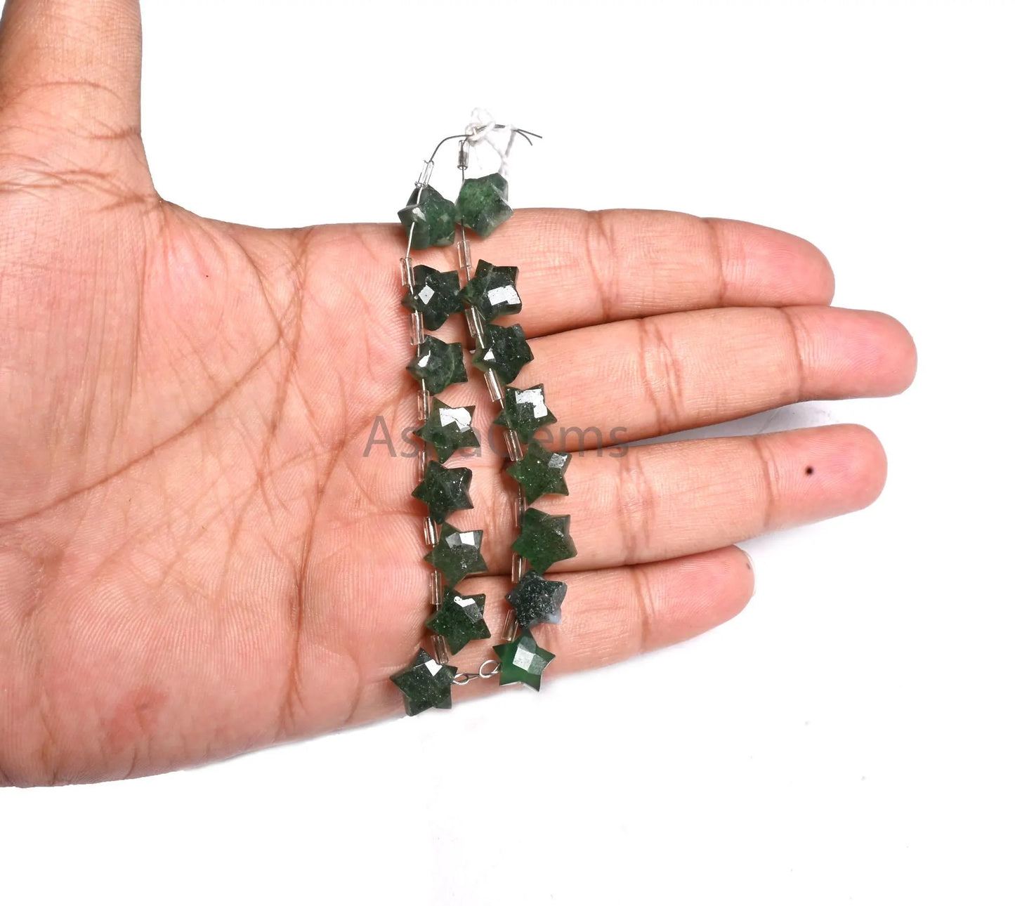 Fine Quality Strawberry Quartz Fancy Star Shape Carved Gemstone Beads,10 mm Natural Green Strawberry Faceted Star Carving Bead Jewelry Craft(AG 18863)
