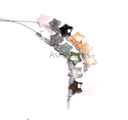 10 mm Mix Color Stone Disco fancy carved Star Shape Faceted Beads, Multi Gemstone Carving Briolette Star Beads For Jewelry Making Craft SALE (AG 18864)