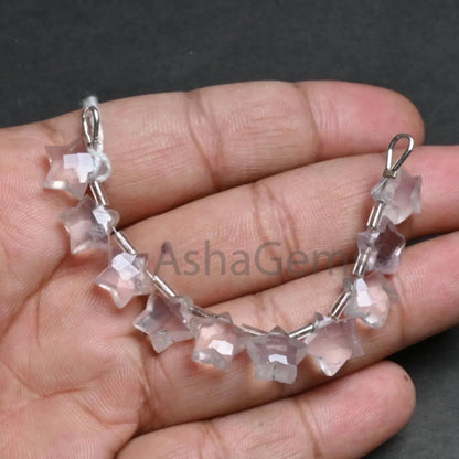 Rose quartz Faceted Star Shape Carving Beads,10-10.5mm Light Pink Rose Quartz Fancy Star Carved Beads Gemstone Carving Bead For Jewelry SALE (AG 18870)