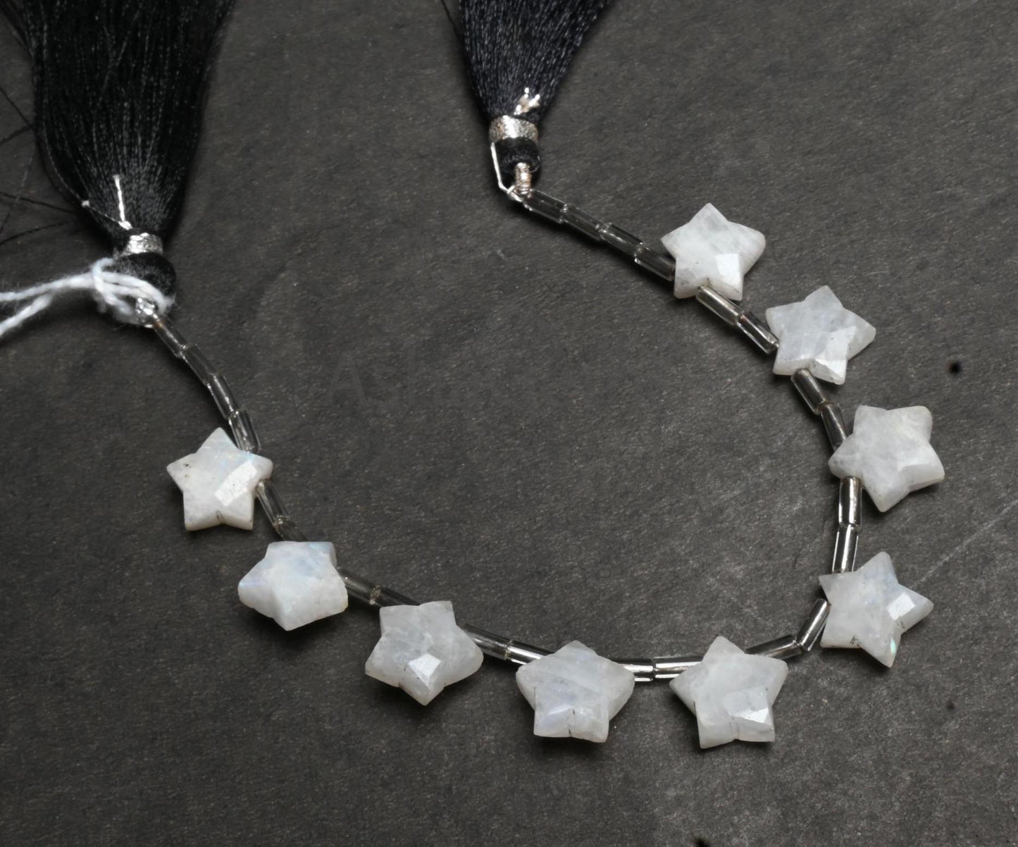 White Rainbow Moonstone Carving Star Gemstone Fancy Beads, Natural Flash Rainbow Carved Star faceted Moonstone Carve Briolette Beads Jewelry (AG 18871)