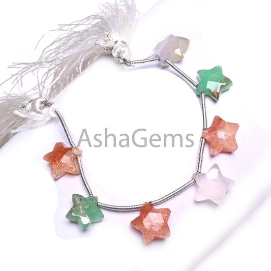 Beautiful Disco Mix Color Stone fancy carved Star Faceted Beads,10-11mm Multi Gemstone Carving Briolette Star Bead Jewelry Making Craft SALE (AG 18880)