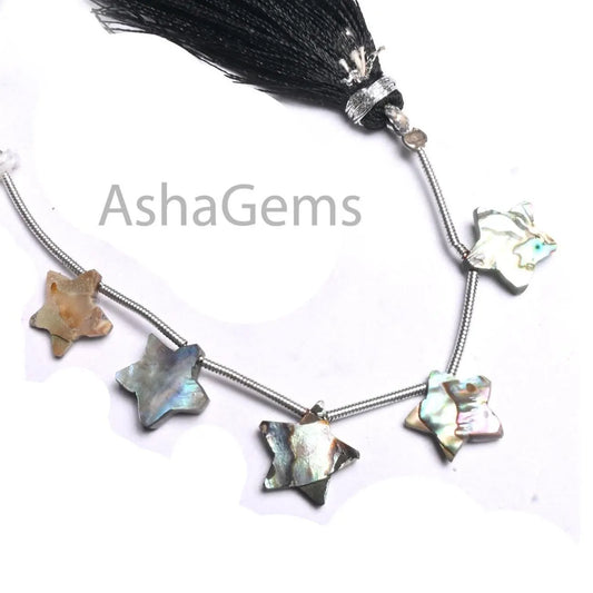 Amazing Abalone Shell Pearl quartz Doublet Fancy Star Carving Beads,10 mm Abalone Doublet Crystal Smooth Carving Star Gemstone Beads Jewelry (AG 18882)