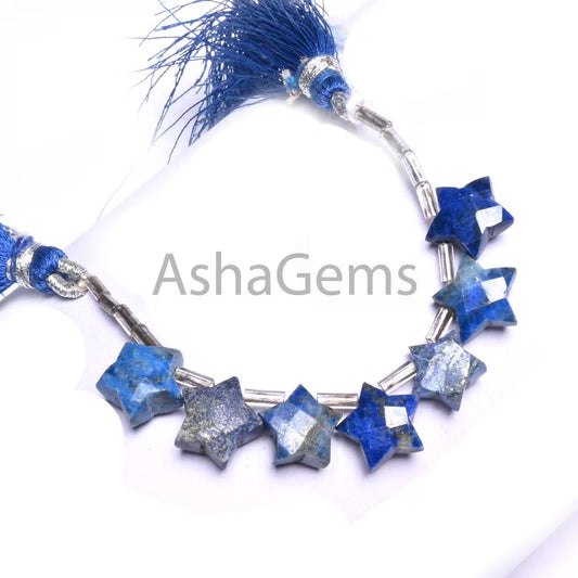 9-10 mm Natural lapis lazuli Carving Star Shape faceted Beads, Fine Blue Lapis Star Carved Side Drill Fancy Lapis Gemstone bead Jewelry SALE (AG 18888)
