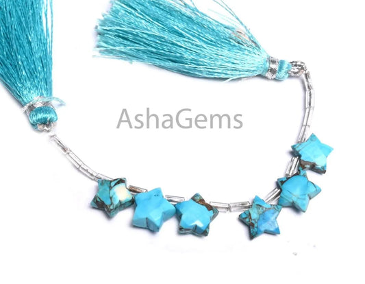 Beautiful Copper Turquoise Faceted Star Shape Beads,10 mm Fine Copper Turquoise Fancy Star Briolette Turquoise Gemstone Bead Jewelry Makings (AG 18889)