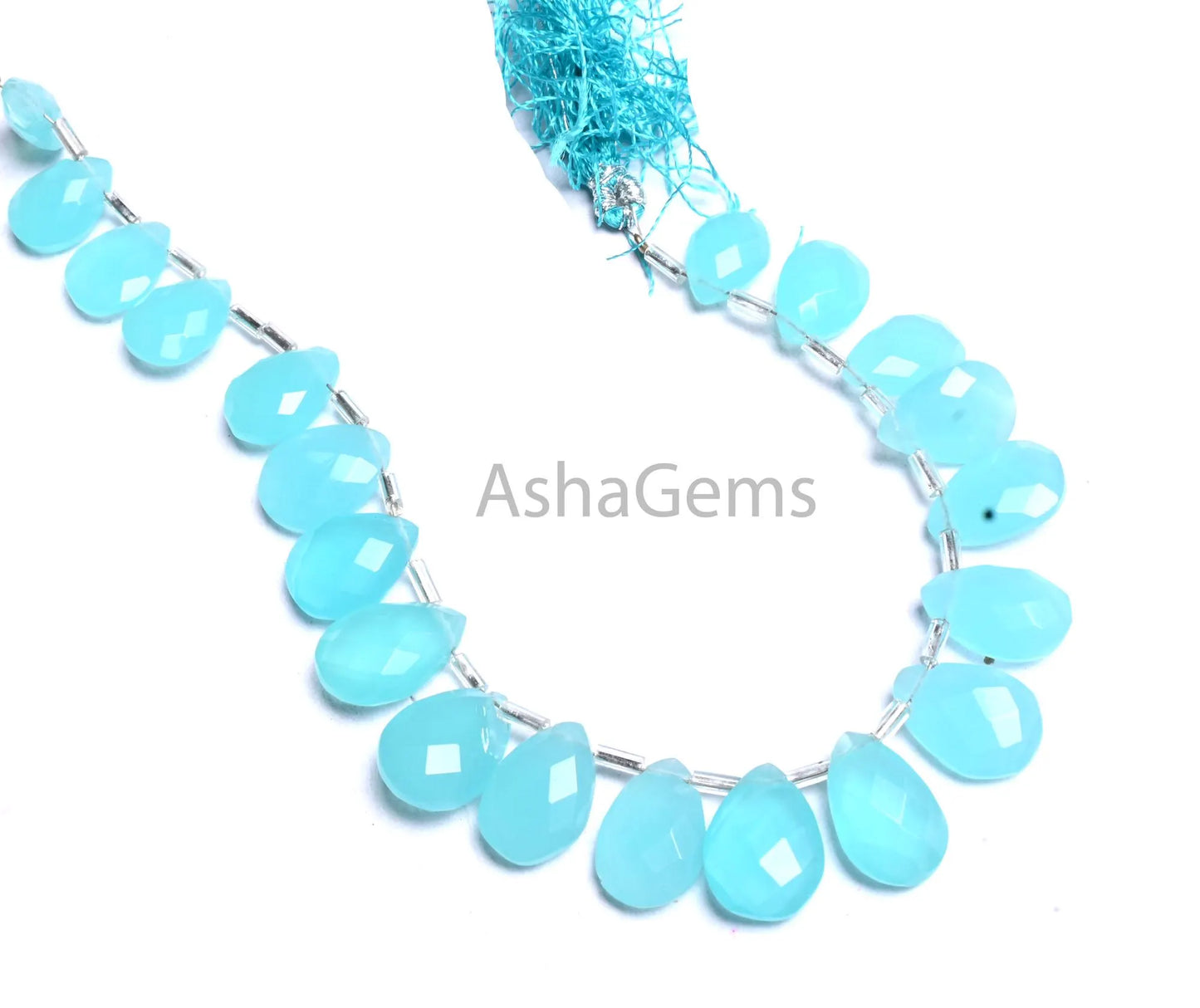 Beautiful Sky Blue Quartz Hydro Faceted Pears Shape Beads,7.5"AAA Sky Blue Chalcedony Hydro Teardrop Briolette Checker Cut bead Jewelry SALE (AG 18898)