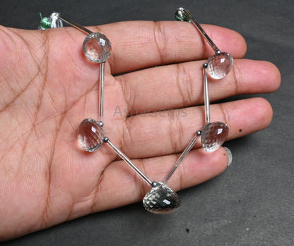 AAA Beautiful Green Amethyst Faceted Onion Shape Beads,12-16mm Natural Green amethyst Onion Gemstone Briolette Beads For Jewelry Crafts SALE (AG 18897)