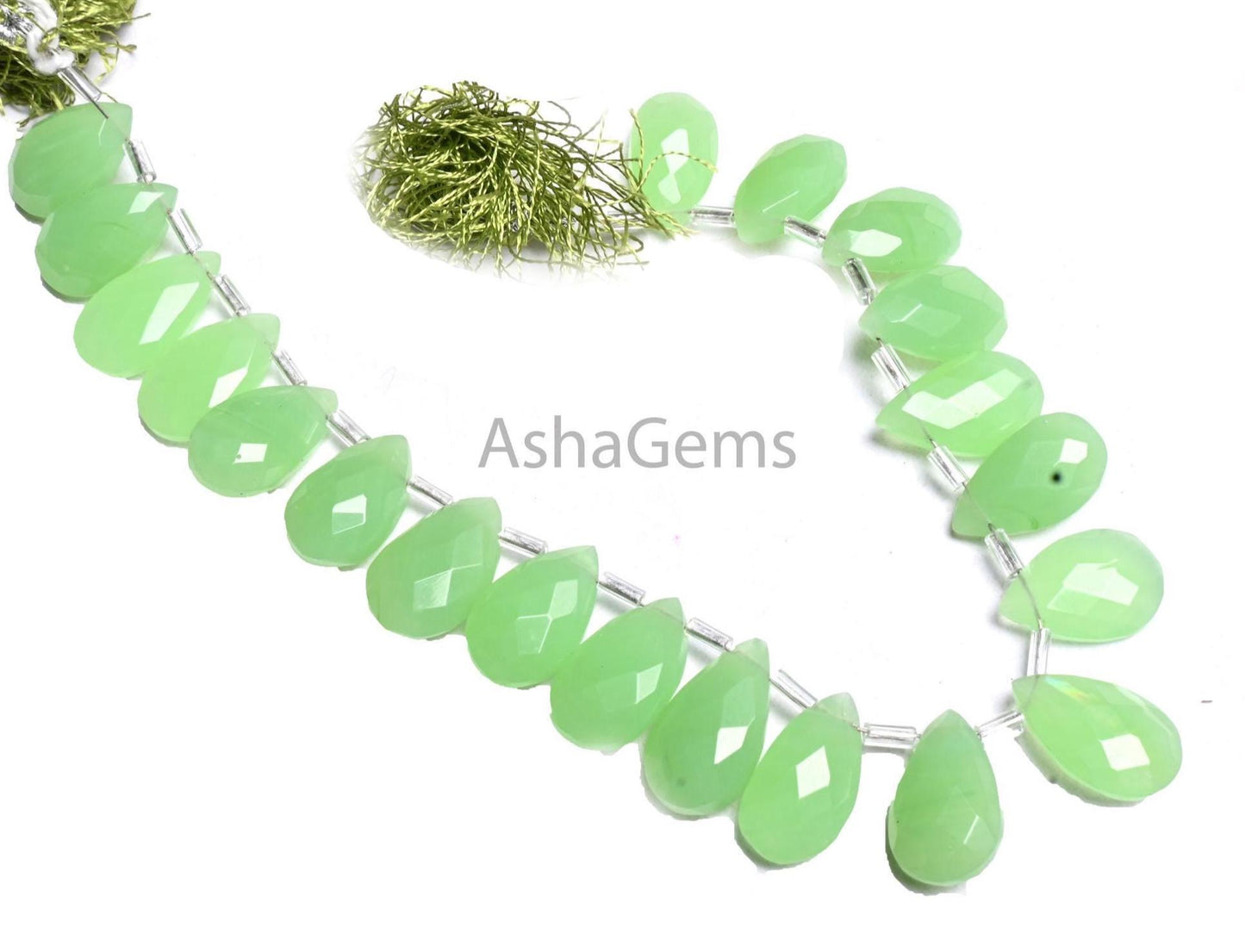 Beautiful Chryso Green Chalcedony Hydro faceted Pears Shape Beads, Fine Opaque Green Quartz Hydro Teardrop Briolette Bead Jewelry Craft SALE (AG 18909)