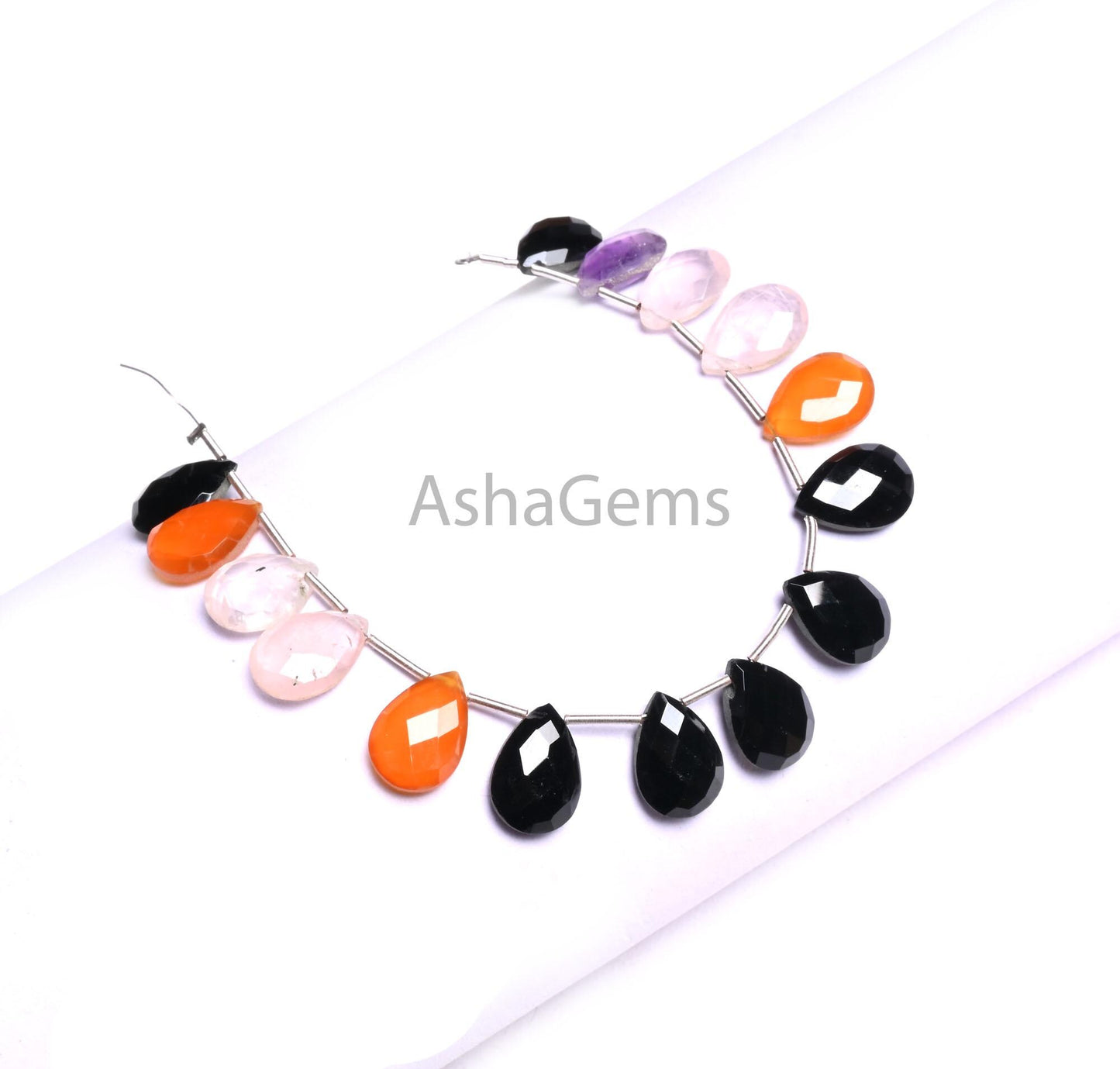 Beautiful Multi Gemstone Fancy Long Pears Shape Faceted Beads,9-13 mm Shaded Mix Color Stone Disco Teardrop Briolette Gemstone Beads Jewelry (AG 18921)