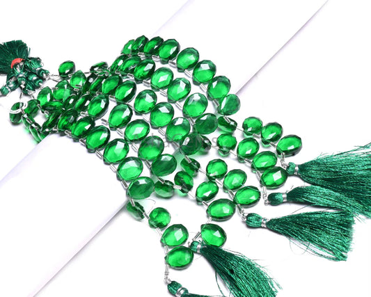 Beautiful Green Quartz Hydro Pears Shape Faceted Beads,12-16 mm AAA Quality Green Emerald Color Hydro Teardrop Briolette Beads Jewelry Craft (AG 18930)