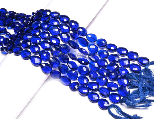 AAA Cobalt Blue Quartz Hydro Faceted Pears T Drill Beads,12-16mm Sapphire Blue Color Hydro Checker Cut Teardrop Briolette bead Jewelry Craft