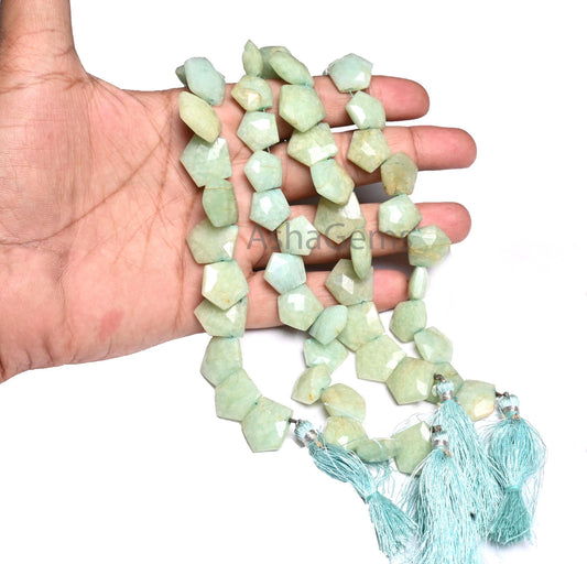 Natural Amazonite Fancy Hexagon Shape Gemstone Loose Beads,8" Beautiful Light Blue Amazonite Faceted Star Briolette Amazonite Beads Jewelry (AG 18936)
