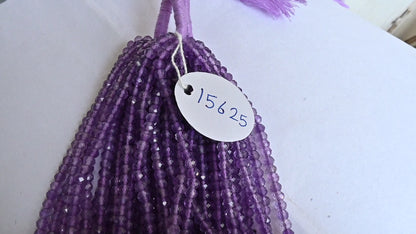 Natural Pink Amethyst Micro Cut faceted Rondelle Gemstone Loose Beads, 13" AAA+ Quality Pink Amethyst Machine Cut Bead jewelry Necklace SALE
