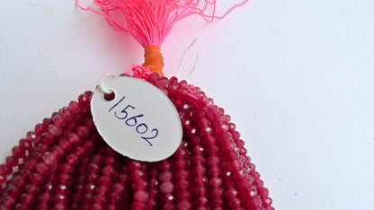 Beautiful Rubellite Pink Jade Quartz micro faceted Rondelle Shape Beads,4.5mm Fine Pink Jade Quartz machine cut Gemstone Bead Jewelry Making Craft