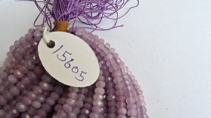 Beautiful Light Purple Lavender Color Jade Quartz Faceted Rondelle Gemstone Beads,4.5mm Jade Machine Cut Jade Quartz micro Bead Jewelry Craft SALE