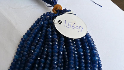 4.5 mm Fine Blue Lapis Color Jade Quartz faceted Rondelle Shape Beads, Blue Jade Quartz machine cut Gemstone Beads Jewelry makings Necklace